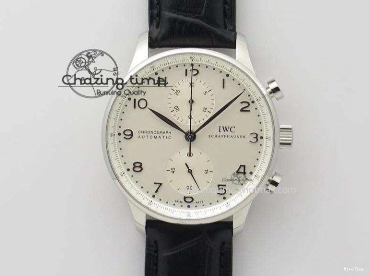 MIROTIME 0517 Reliable Portuguese IW371447 ZF 1:1 Best Edition SS Black Dial On Black Leather Strap A79350 V 7274